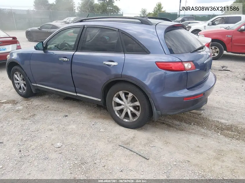 2006 Infiniti Fx35 VIN: JNRAS08W36X211586 Lot: 45387361
