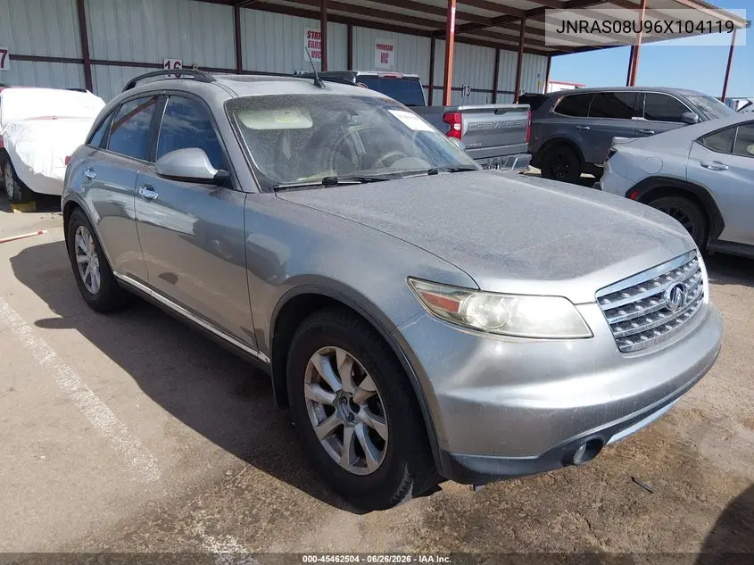 2006 Infiniti Fx35 VIN: JNRAS08U96X104119 Lot: 45462504