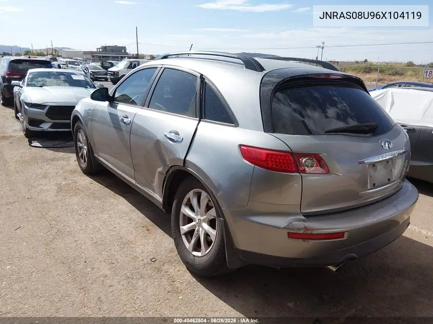 2006 Infiniti Fx35 VIN: JNRAS08U96X104119 Lot: 45462504