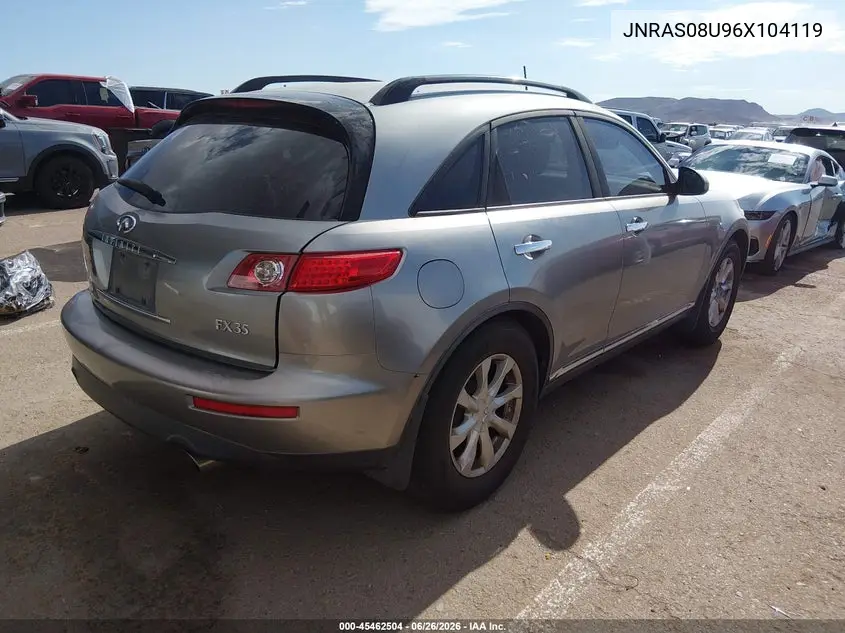 2006 Infiniti Fx35 VIN: JNRAS08U96X104119 Lot: 45462504