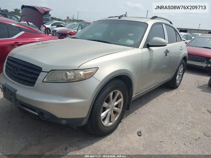 2006 Infiniti Fx35 VIN: JNRAS08W76X209713 Lot: 45471114