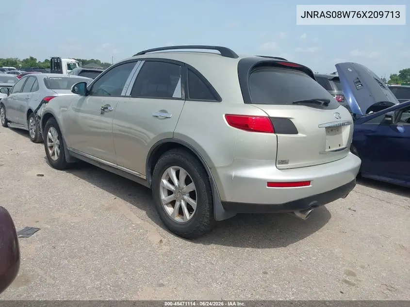2006 Infiniti Fx35 VIN: JNRAS08W76X209713 Lot: 45471114