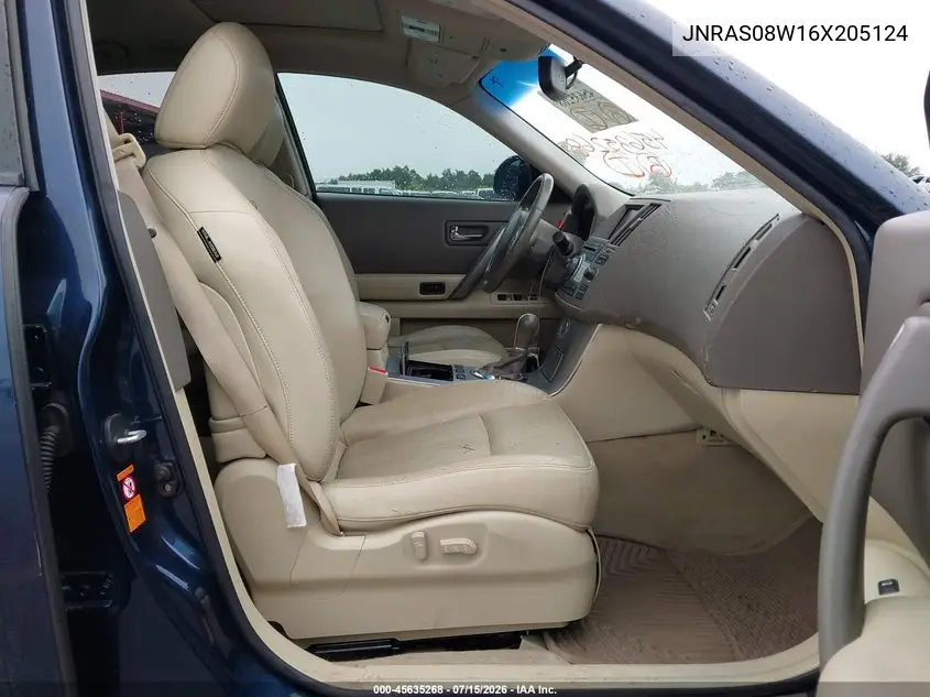 2006 Infiniti Fx35 VIN: JNRAS08W16X205124 Lot: 45635268
