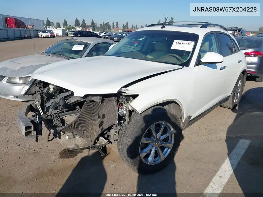 2007 Infiniti Fx35 VIN: JNRAS08W67X204228 Lot: 44658732