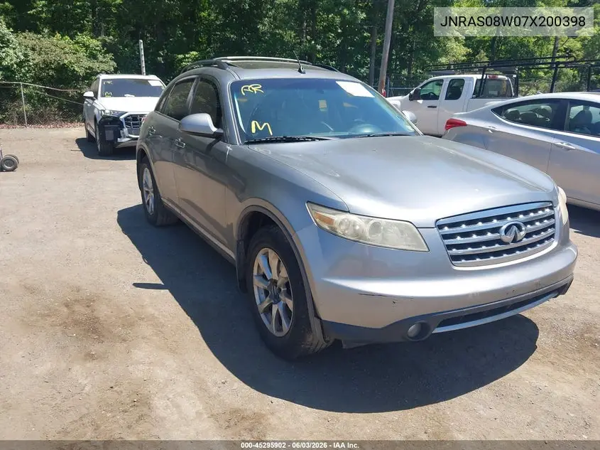 2007 Infiniti Fx35 VIN: JNRAS08W07X200398 Lot: 45295902