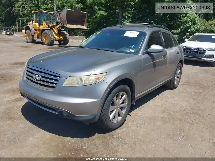 2007 Infiniti Fx35 VIN: JNRAS08W07X200398 Lot: 45295902
