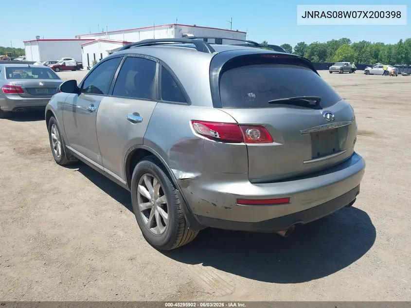 2007 Infiniti Fx35 VIN: JNRAS08W07X200398 Lot: 45295902
