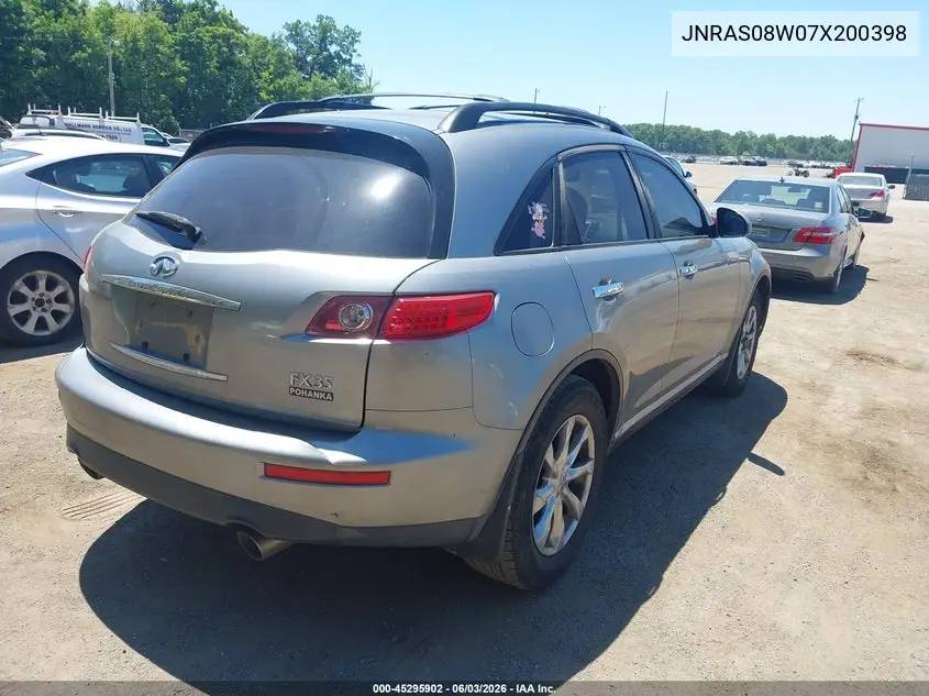 2007 Infiniti Fx35 VIN: JNRAS08W07X200398 Lot: 45295902