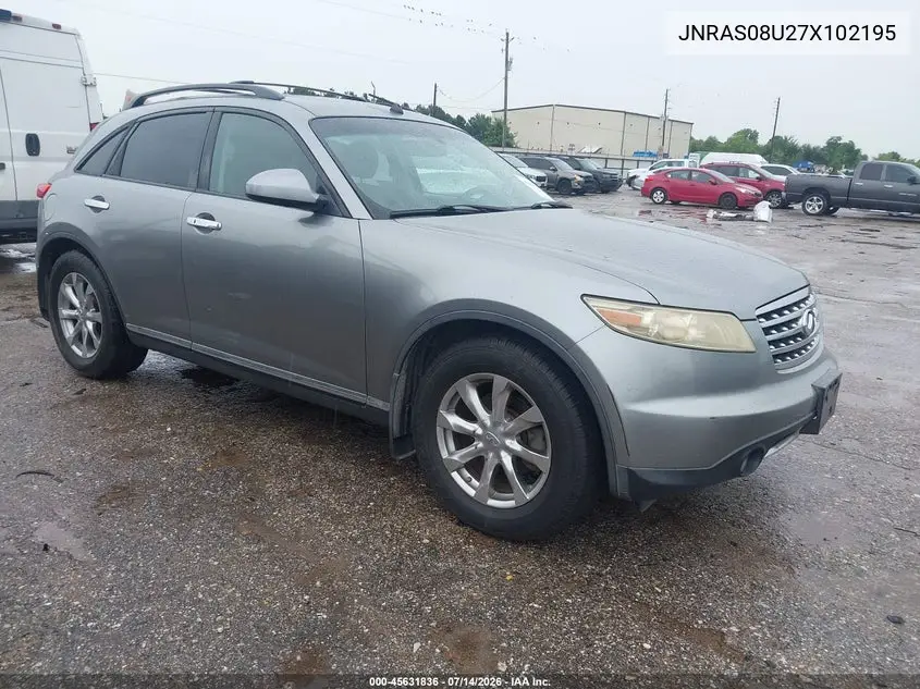 2007 Infiniti Fx35 VIN: JNRAS08U27X102195 Lot: 45631836