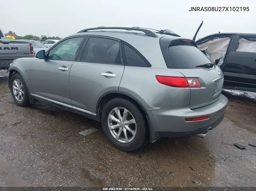 2007 Infiniti Fx35 VIN: JNRAS08U27X102195 Lot: 45631836