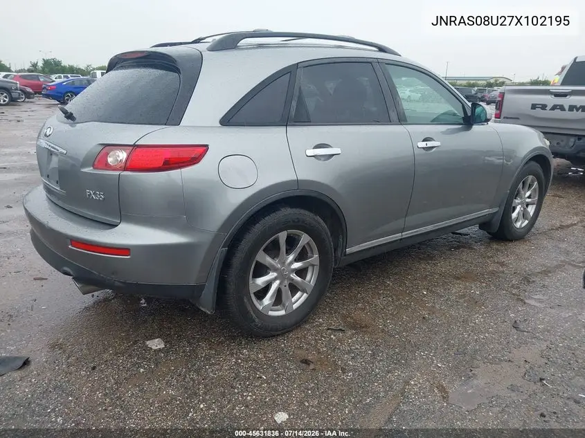 2007 Infiniti Fx35 VIN: JNRAS08U27X102195 Lot: 45631836