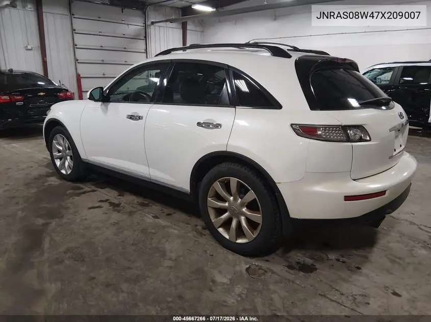 2007 Infiniti Fx35 VIN: JNRAS08W47X209007 Lot: 45667266