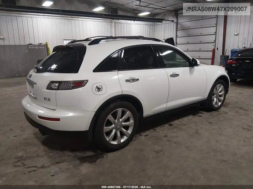 2007 Infiniti Fx35 VIN: JNRAS08W47X209007 Lot: 45667266