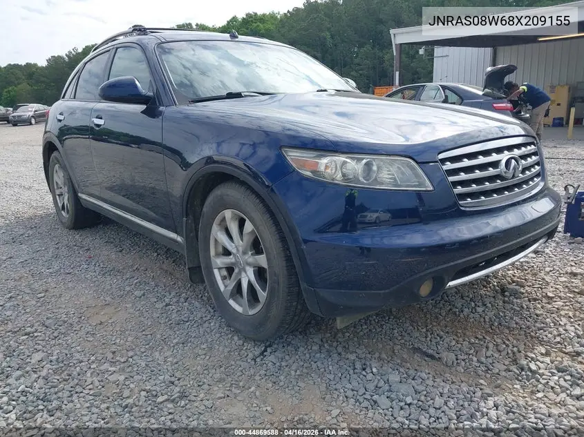 2008 Infiniti Fx35 VIN: JNRAS08W68X209155 Lot: 44869588