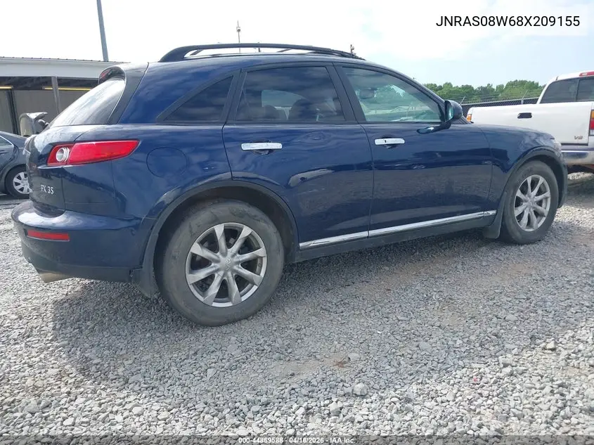 2008 Infiniti Fx35 VIN: JNRAS08W68X209155 Lot: 44869588