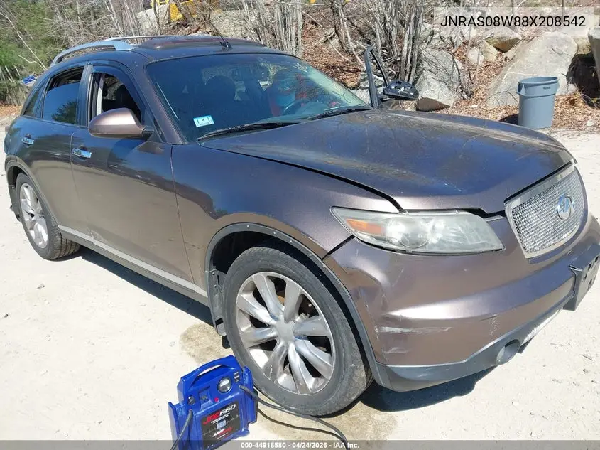 2008 Infiniti Fx35 VIN: JNRAS08W88X208542 Lot: 44918580