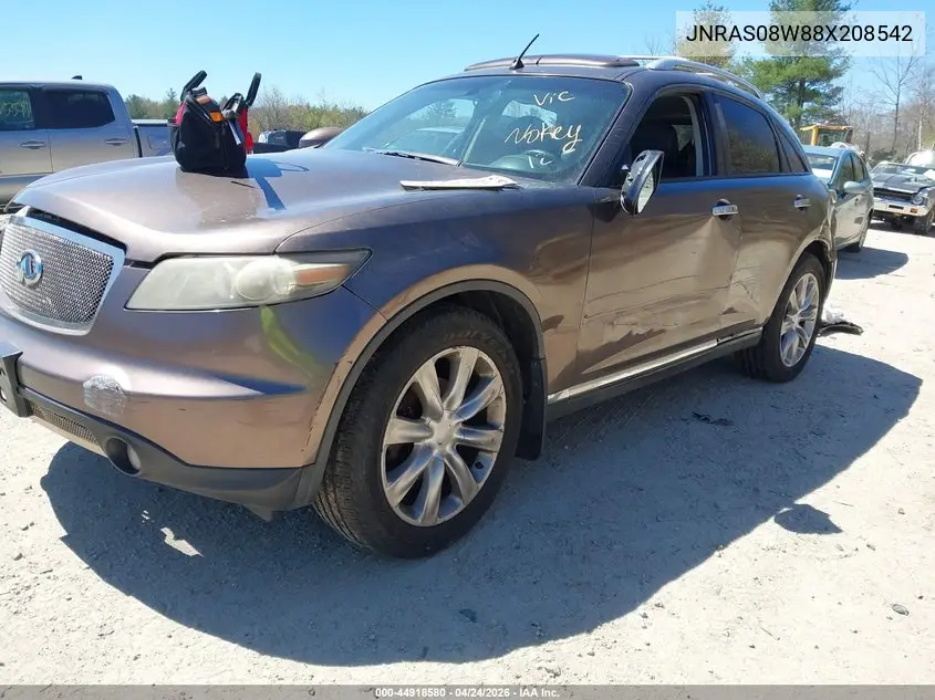 2008 Infiniti Fx35 VIN: JNRAS08W88X208542 Lot: 44918580