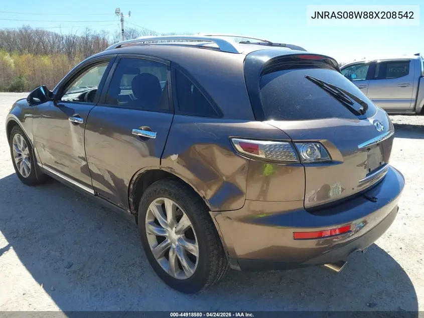 2008 Infiniti Fx35 VIN: JNRAS08W88X208542 Lot: 44918580