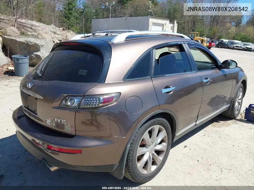 2008 Infiniti Fx35 VIN: JNRAS08W88X208542 Lot: 44918580