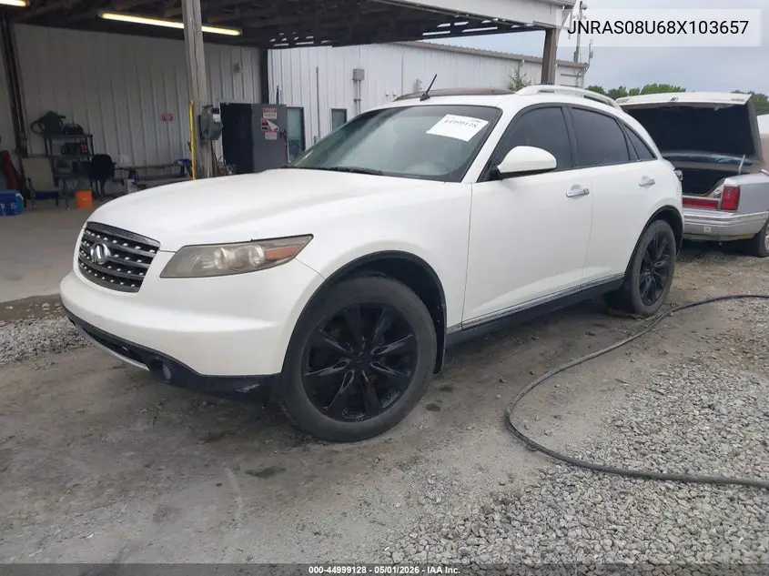 2008 Infiniti Fx35 VIN: JNRAS08U68X103657 Lot: 44999128