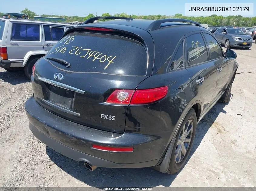2008 Infiniti Fx35 VIN: JNRAS08U28X102179 Lot: 45168524