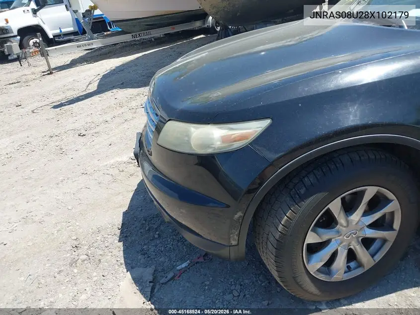 2008 Infiniti Fx35 VIN: JNRAS08U28X102179 Lot: 45168524