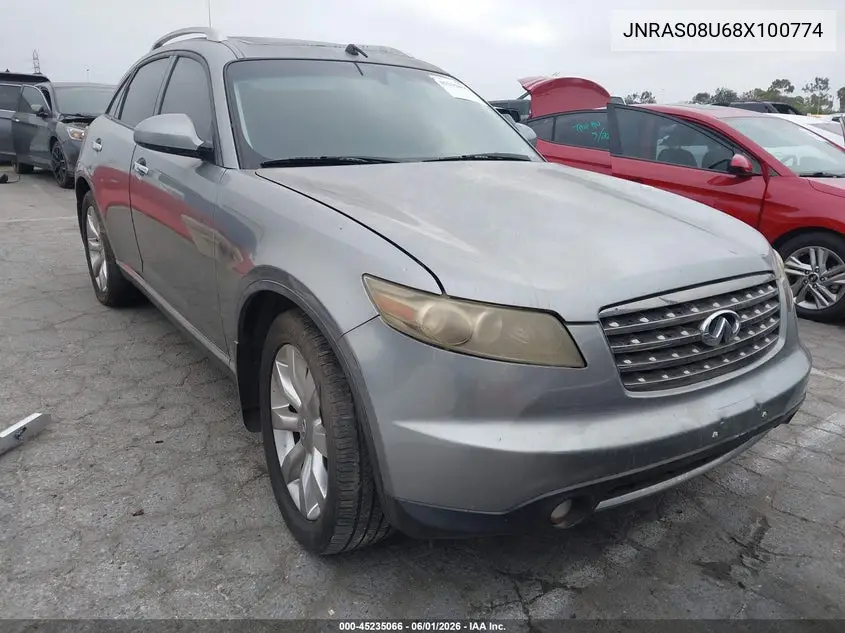 2008 Infiniti Fx35 VIN: JNRAS08U68X100774 Lot: 45235066