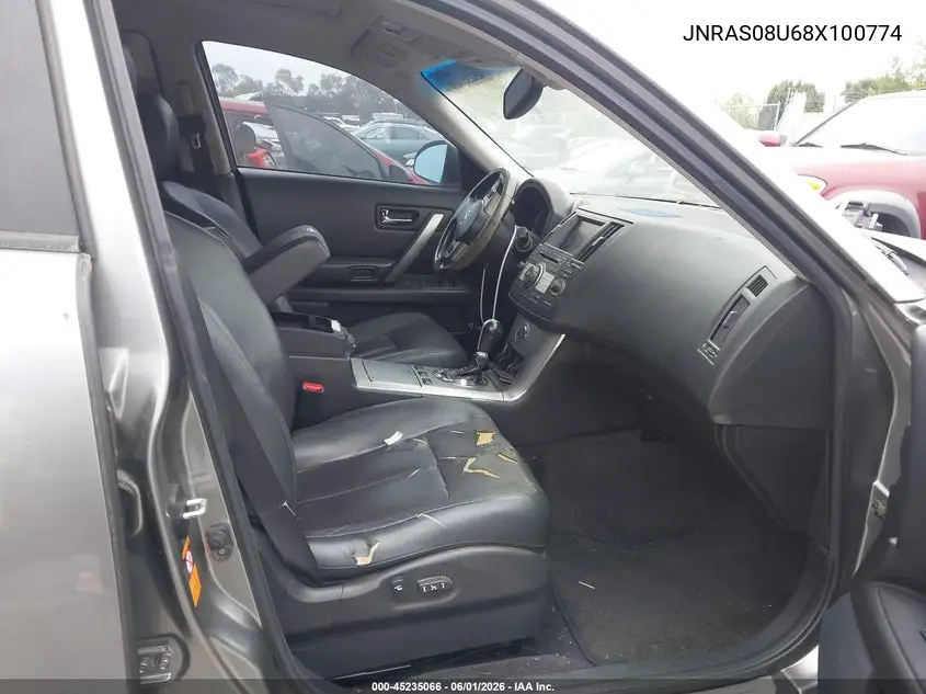 2008 Infiniti Fx35 VIN: JNRAS08U68X100774 Lot: 45235066