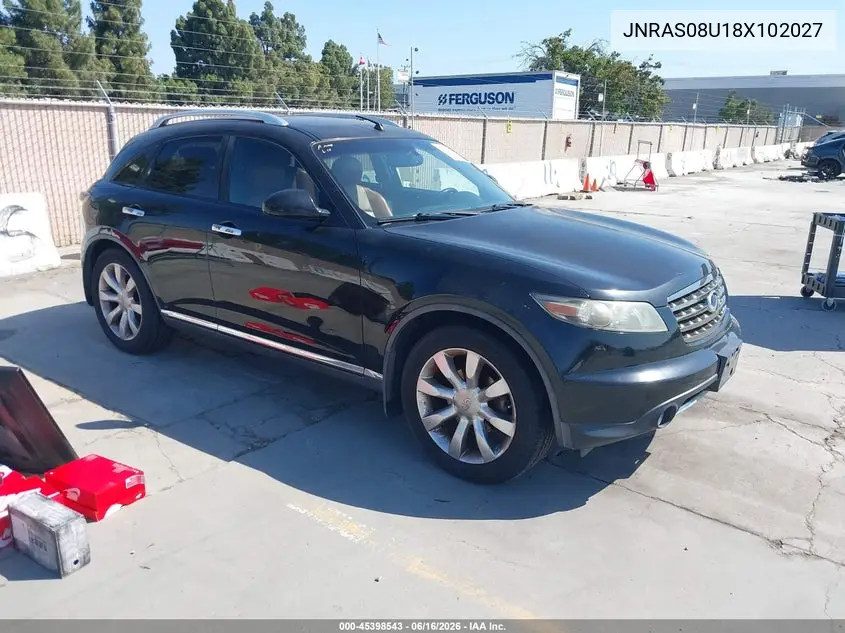 2008 Infiniti Fx35 VIN: JNRAS08U18X102027 Lot: 45398543