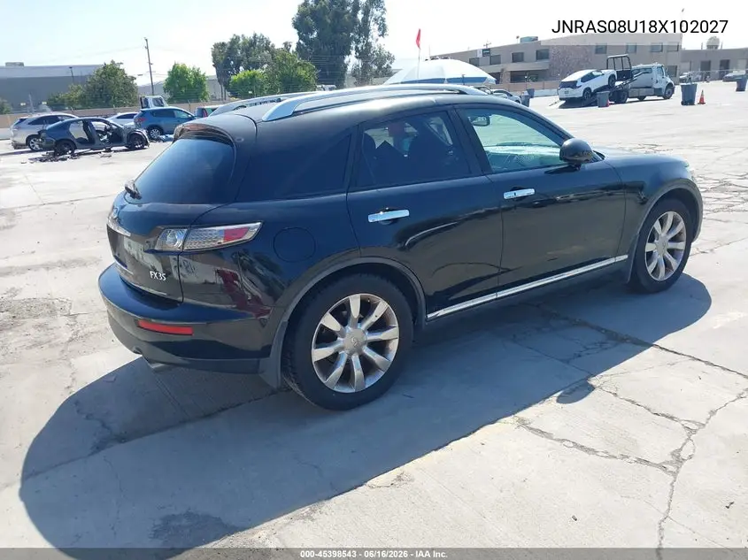 2008 Infiniti Fx35 VIN: JNRAS08U18X102027 Lot: 45398543