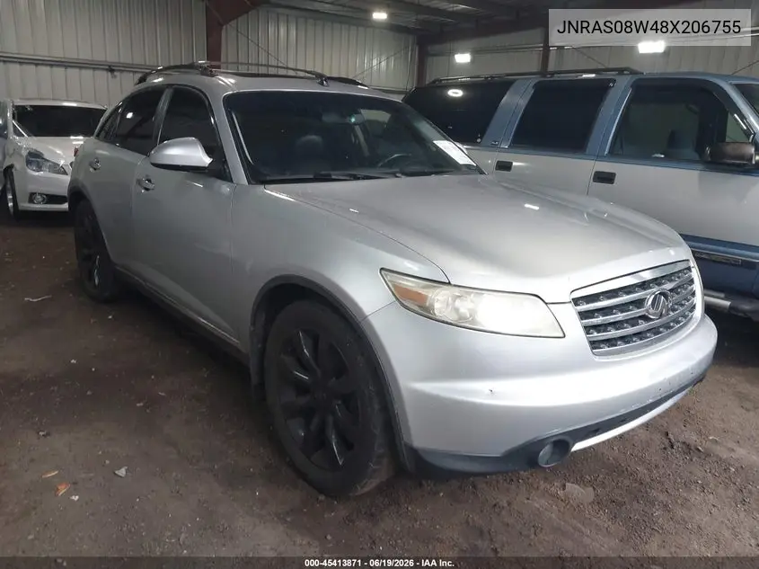 2008 Infiniti Fx35 VIN: JNRAS08W48X206755 Lot: 45413871