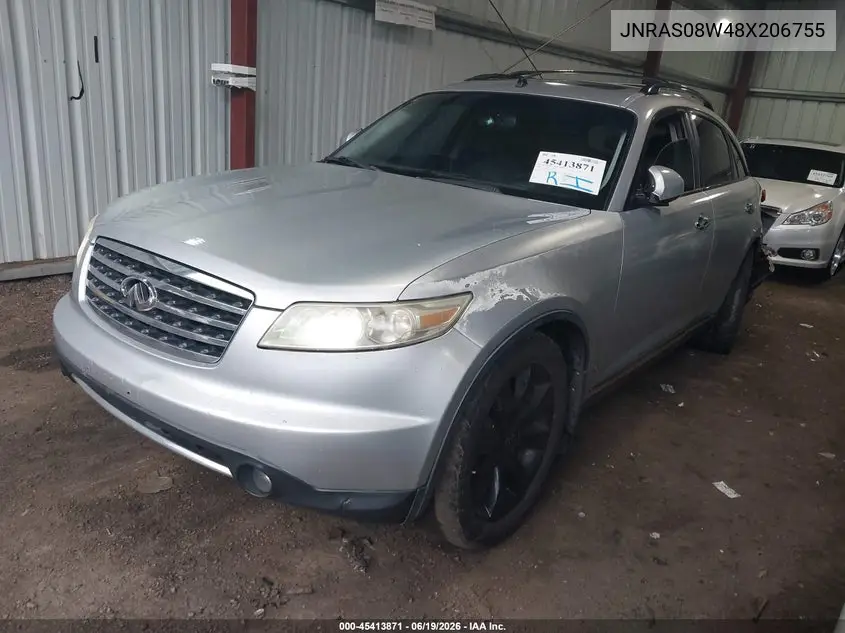 2008 Infiniti Fx35 VIN: JNRAS08W48X206755 Lot: 45413871