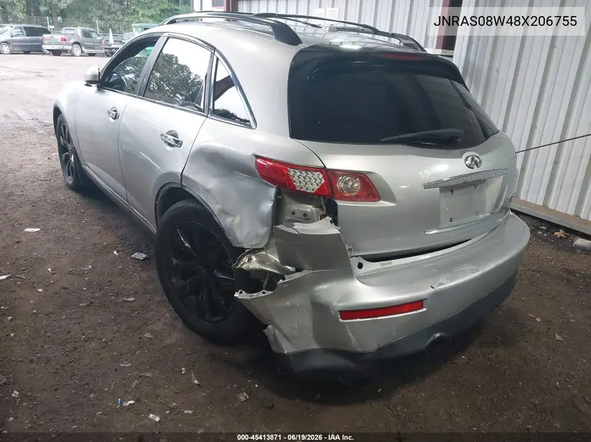 2008 Infiniti Fx35 VIN: JNRAS08W48X206755 Lot: 45413871