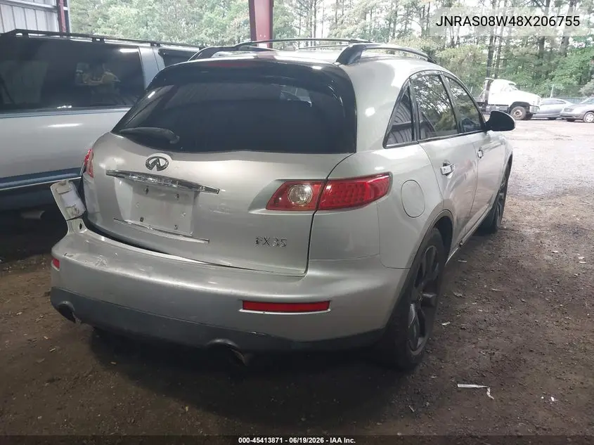 2008 Infiniti Fx35 VIN: JNRAS08W48X206755 Lot: 45413871