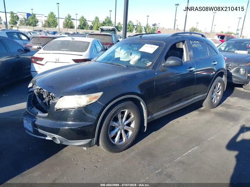 2008 Infiniti Fx35 VIN: JNRAS08W08X210415 Lot: 45532898