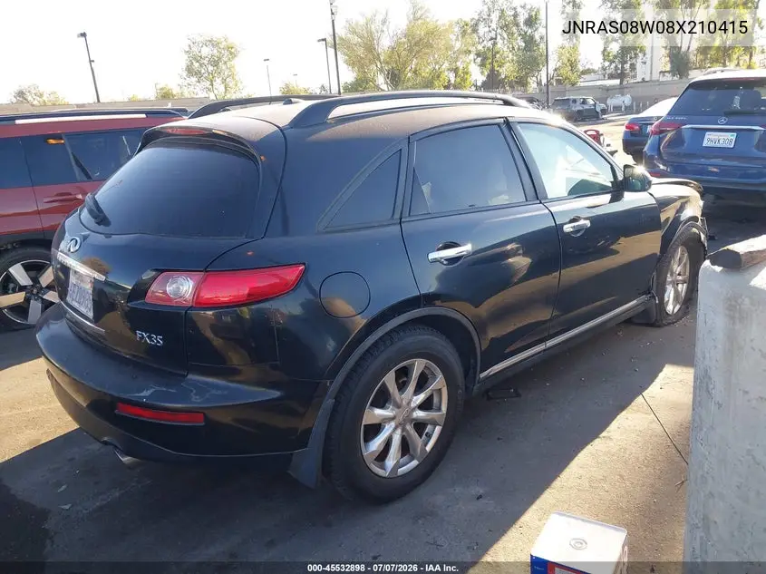 2008 Infiniti Fx35 VIN: JNRAS08W08X210415 Lot: 45532898