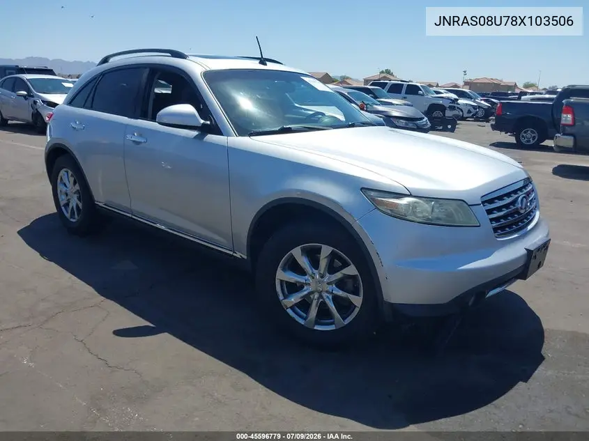 2008 Infiniti Fx35 VIN: JNRAS08U78X103506 Lot: 45596779