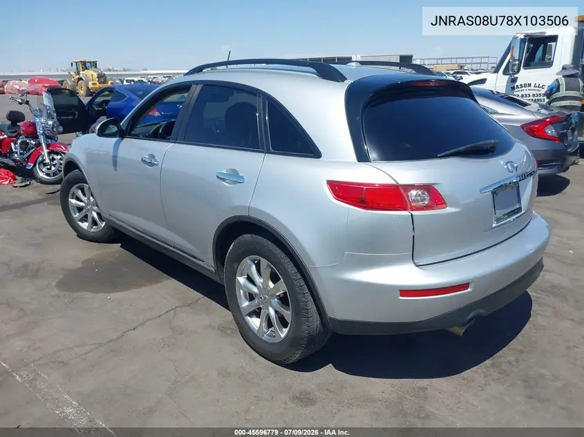 2008 Infiniti Fx35 VIN: JNRAS08U78X103506 Lot: 45596779