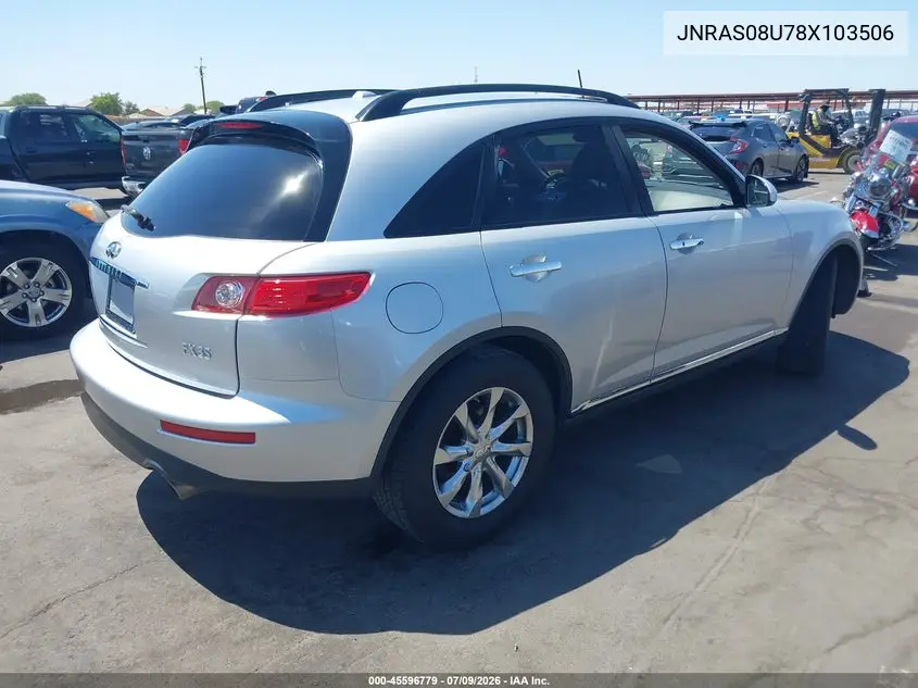 2008 Infiniti Fx35 VIN: JNRAS08U78X103506 Lot: 45596779