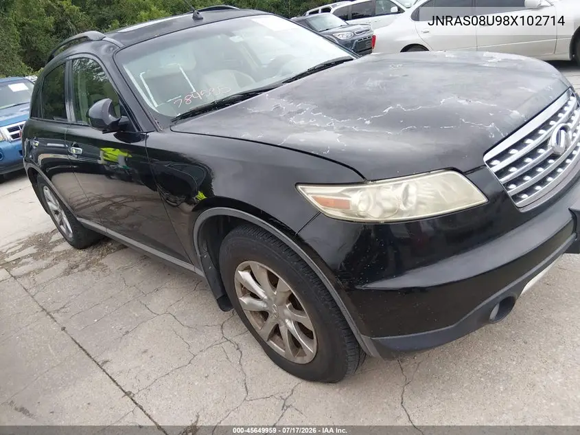 2008 Infiniti Fx35 VIN: JNRAS08U98X102714 Lot: 45649959