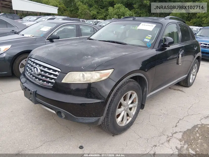 2008 Infiniti Fx35 VIN: JNRAS08U98X102714 Lot: 45649959