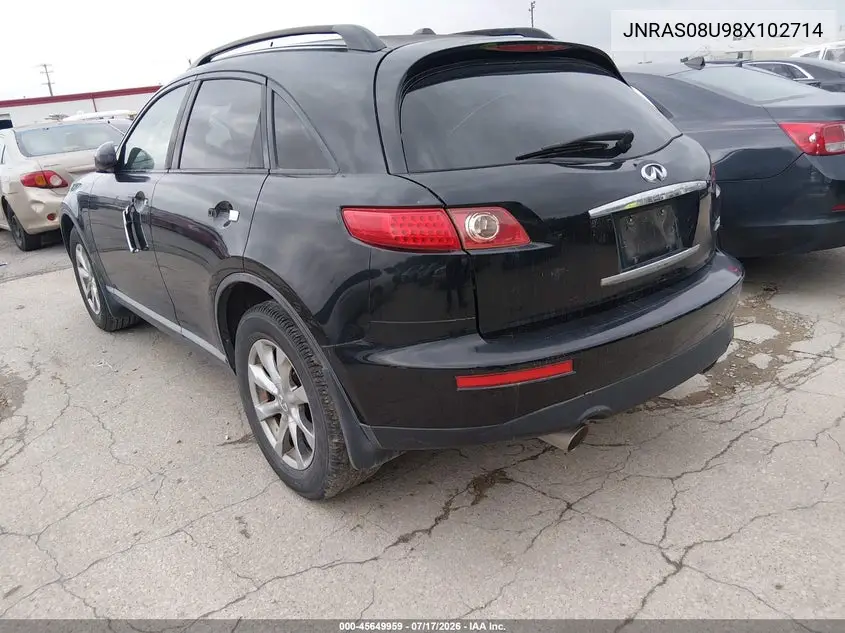2008 Infiniti Fx35 VIN: JNRAS08U98X102714 Lot: 45649959