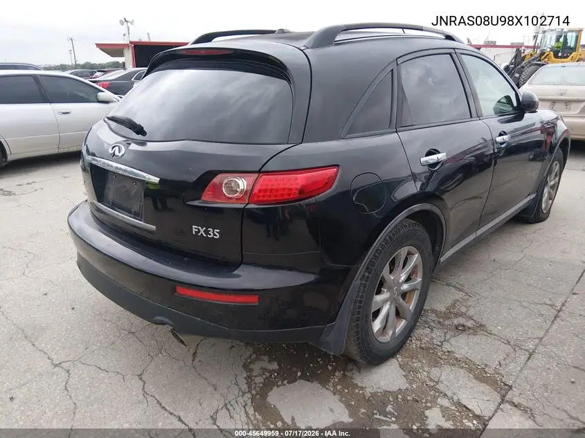 2008 Infiniti Fx35 VIN: JNRAS08U98X102714 Lot: 45649959