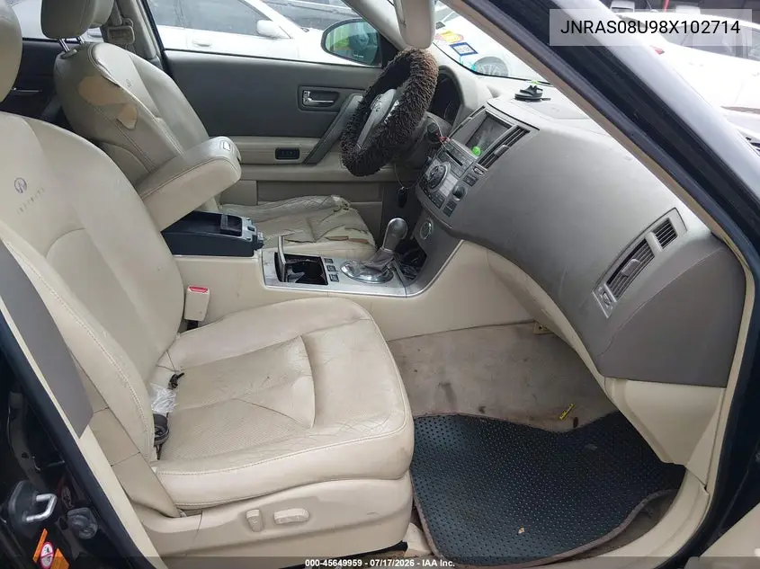 2008 Infiniti Fx35 VIN: JNRAS08U98X102714 Lot: 45649959