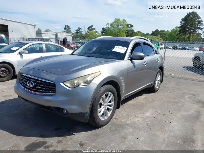2010 Infiniti Fx35 VIN: JN8AS1MU6AM800348 Lot: 44858488