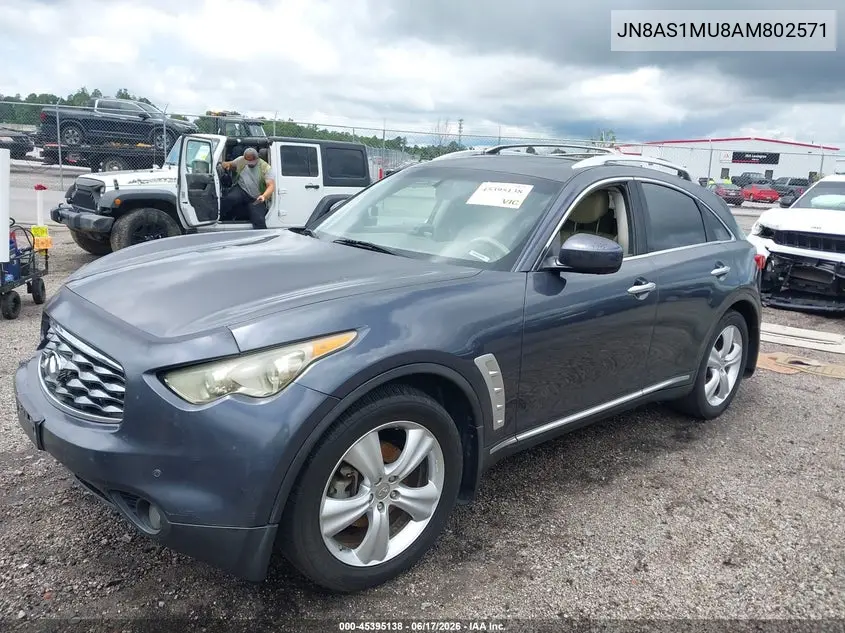 2010 Infiniti Fx35 VIN: JN8AS1MU8AM802571 Lot: 45395138