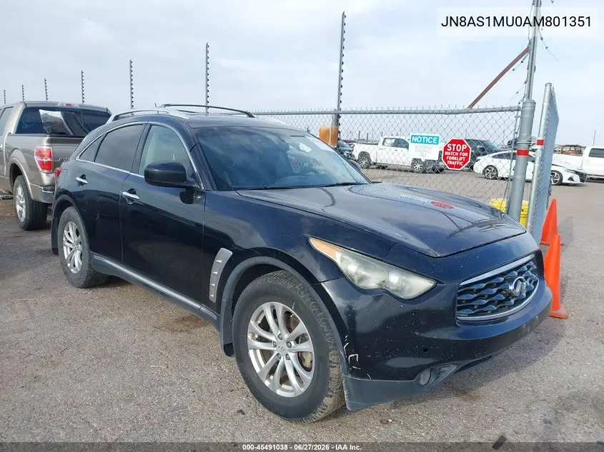 2010 Infiniti Fx35 VIN: JN8AS1MU0AM801351 Lot: 45491038