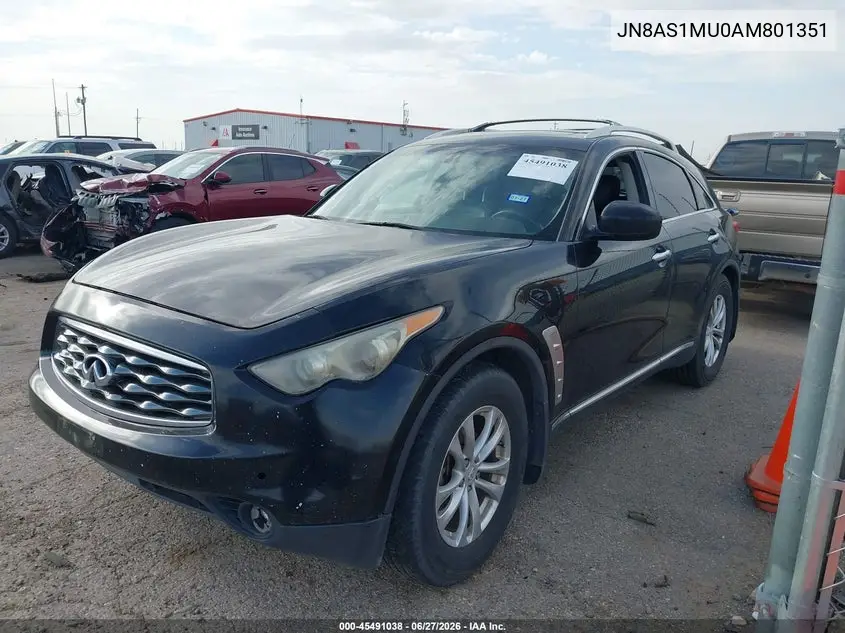 2010 Infiniti Fx35 VIN: JN8AS1MU0AM801351 Lot: 45491038