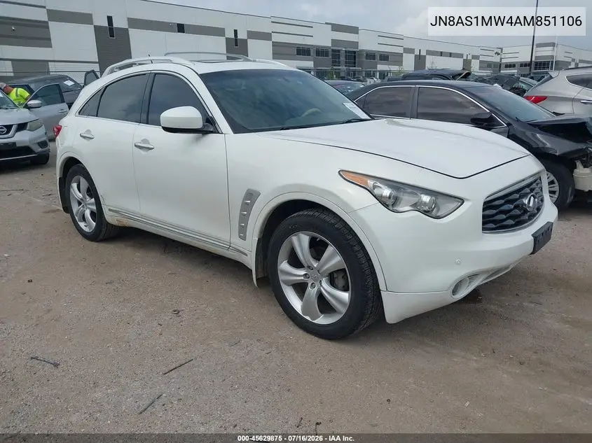2010 Infiniti Fx35 VIN: JN8AS1MW4AM851106 Lot: 45629875