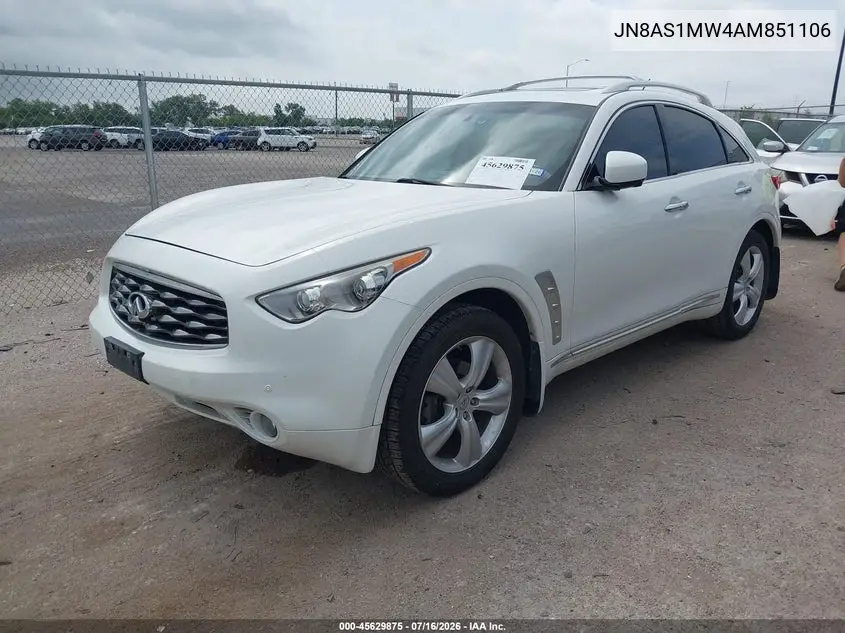 2010 Infiniti Fx35 VIN: JN8AS1MW4AM851106 Lot: 45629875